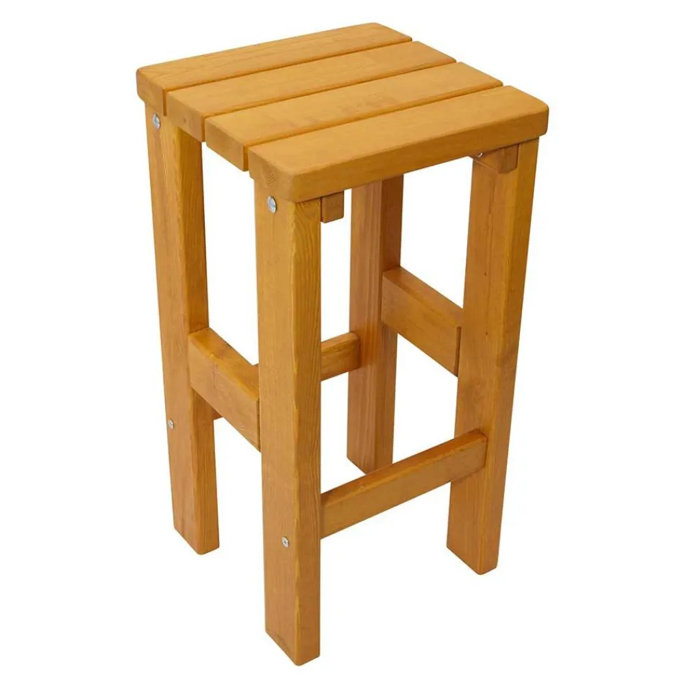 Wohnen Hocker<Quadrat Barhocker aus Kiefer Massivholz - Malte