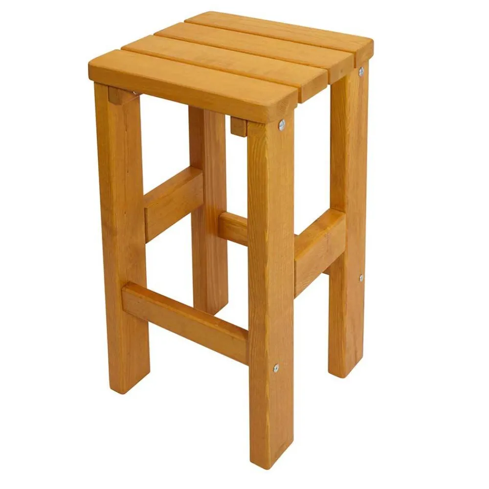Wohnen Hocker<Quadrat Barhocker aus Kiefer Massivholz - Malte