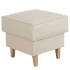 Wohnen Hocker<Quadrat Hocker in Beige Kunstleder - Charleen