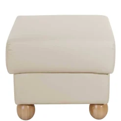 Wohnen Hocker<Quadrat Hocker in Beige Kunstlederbezug - Sharay