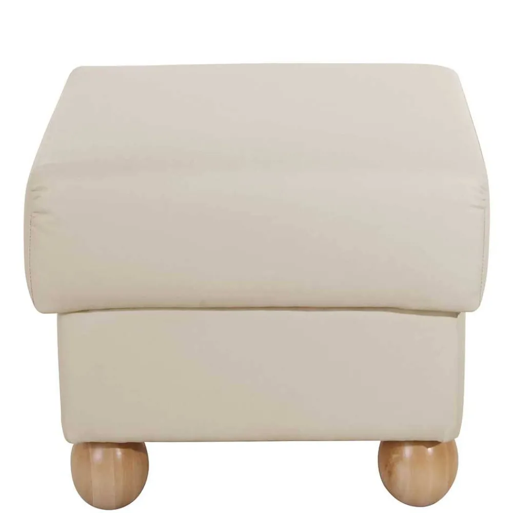 Wohnen Hocker<Quadrat Hocker in Beige Kunstlederbezug - Sharay