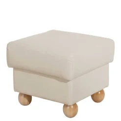Wohnen Hocker<Quadrat Hocker in Beige Kunstlederbezug - Sharay