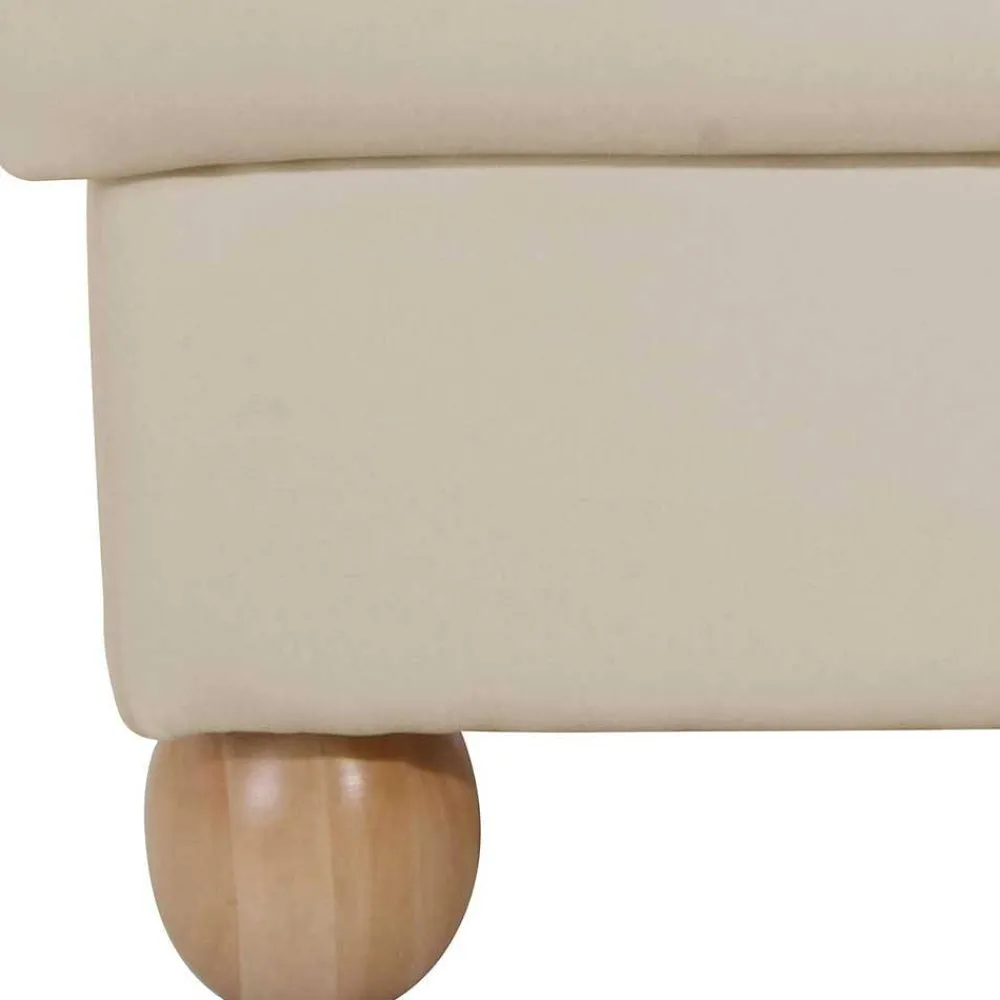 Wohnen Hocker<Quadrat Hocker in Beige Kunstlederbezug - Sharay