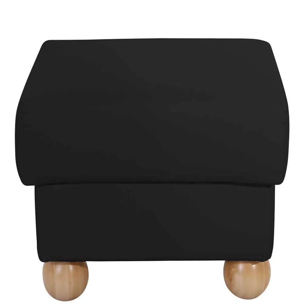 Wohnen Hocker<Quadrat Hocker in Schwarz Kunstleder - Belafoma