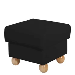Wohnen Hocker<Quadrat Hocker in Schwarz Kunstleder - Belafoma