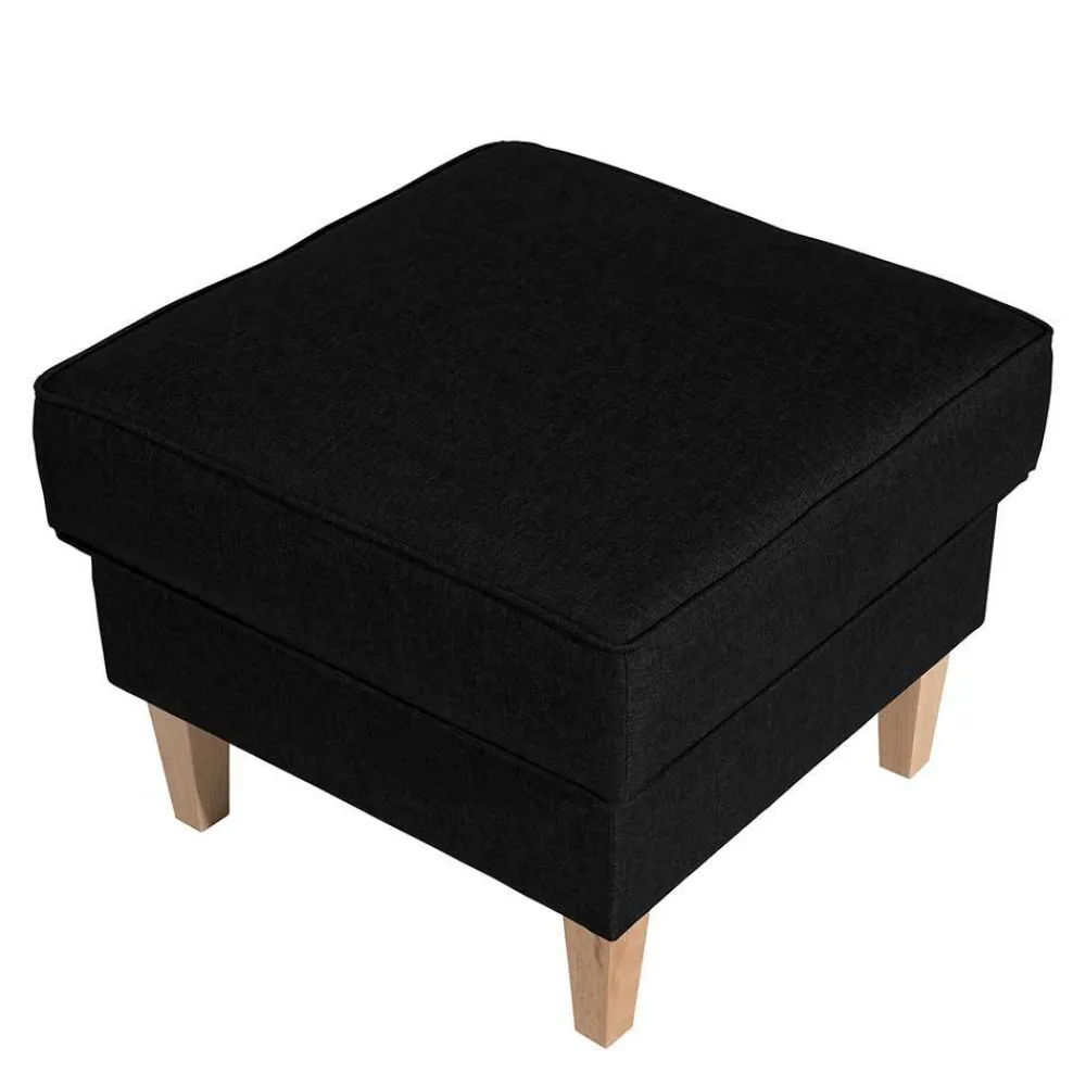 Wohnen Hocker<Quadrat Polsterhocker in Schwarz Webstoff - Laviella