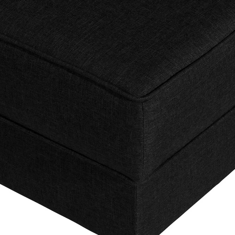 Wohnen Hocker<Quadrat Polsterhocker in Schwarz Webstoff - Laviella