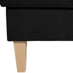 Wohnen Hocker<Quadrat Polsterhocker in Schwarz Webstoff - Laviella