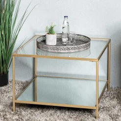 Wohnen Tische<Quadratischer Beistelltisch aus Klarglas - Clair