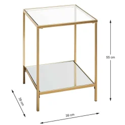 Wohnen Tische<Quadratischer Beistelltisch aus Klarglas - Clair