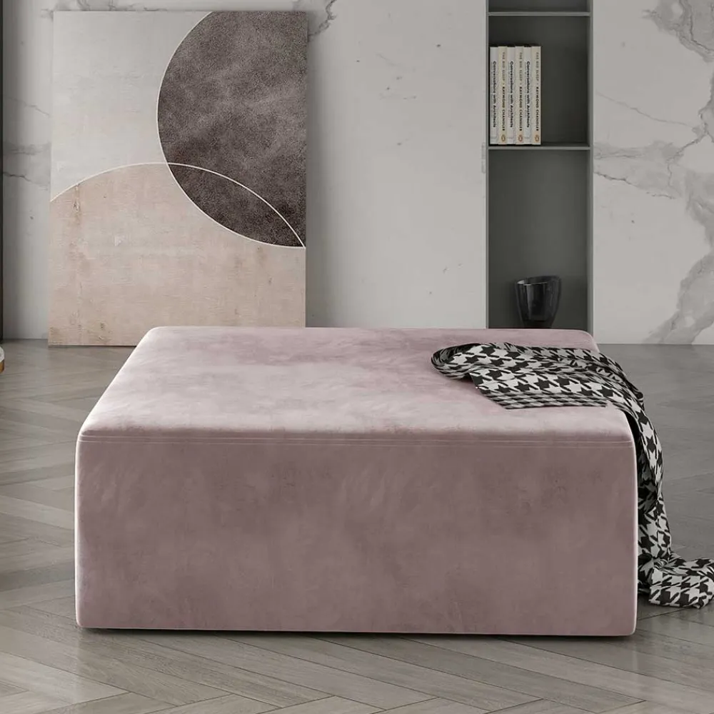 Wohnen Hocker<Quadratischer Couchhocker in Altrosa - Danzante