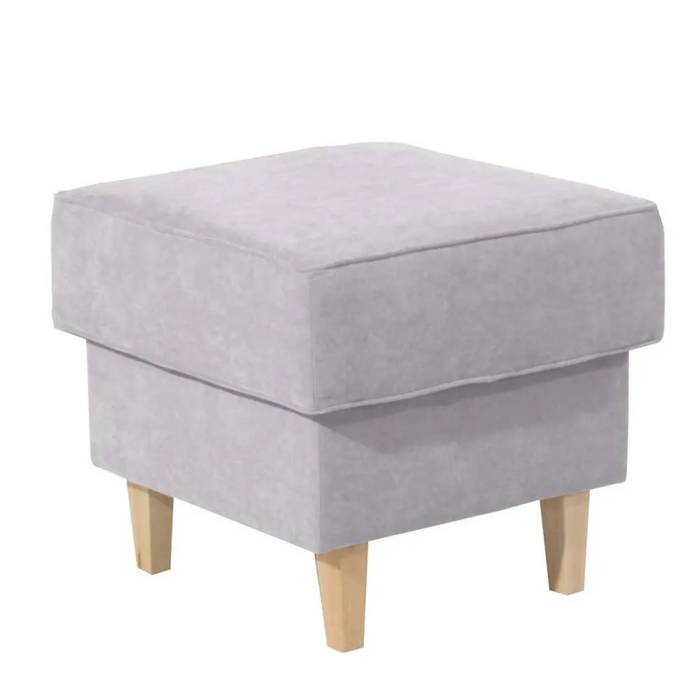 Wohnen Hocker<Quadratischer Polsterhocker in Silbergrau - Jiletta