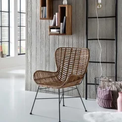 Wohnen Stühle<Rattan Esszimmerstuhl Abazi mit Armlehnen