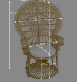 Wohnen Sessel<Rattan Pfauenthron Mexicano in Beige