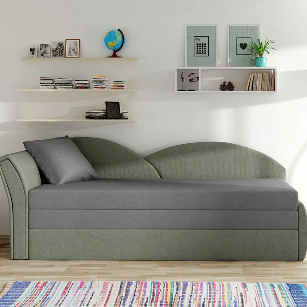 Wohnen Sofas<Recamiere Bettcouch in Hellgrau und Grau - Seymour