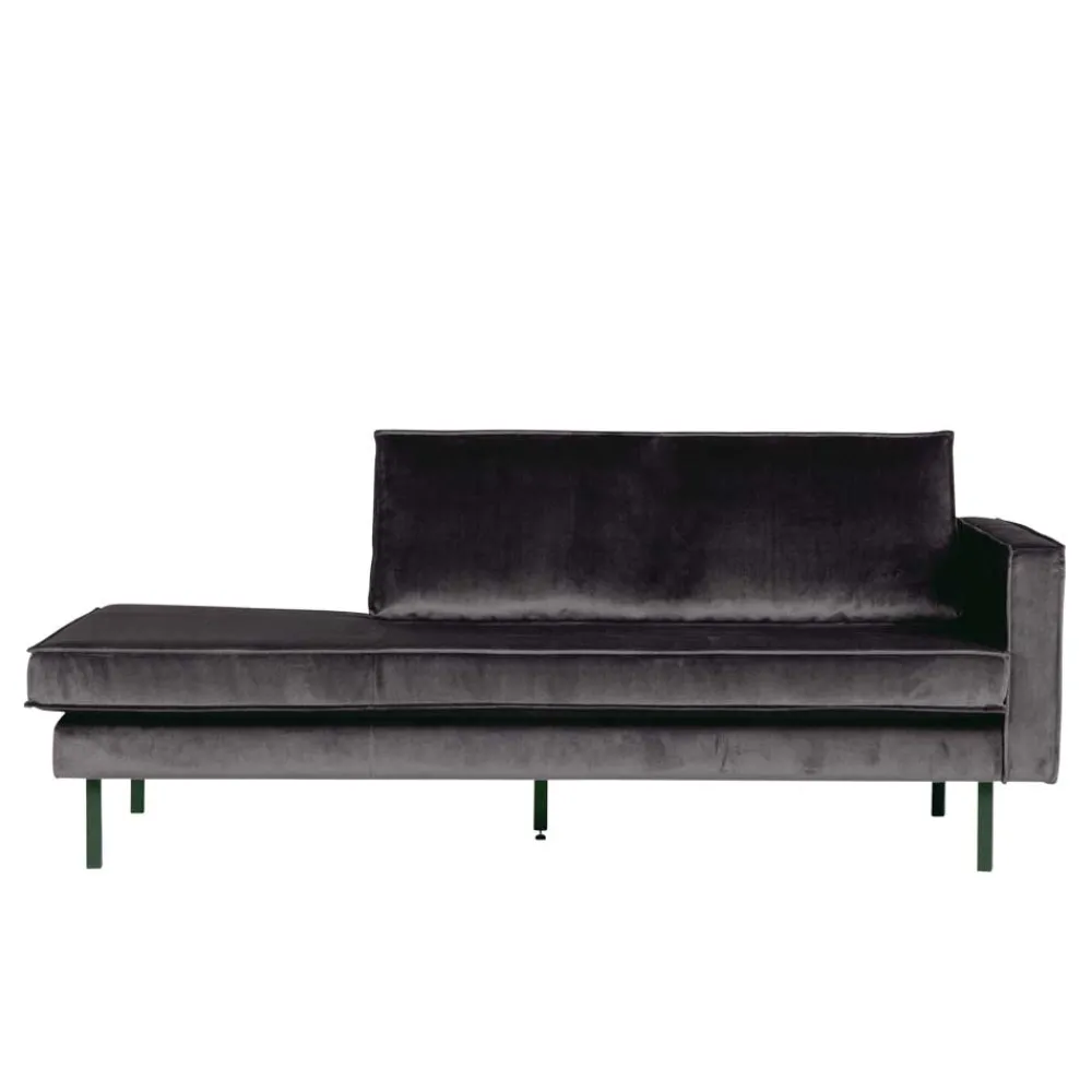 Wohnen Sofas<Recamiere in Anthrazit Ertrego mit Samt Bezug