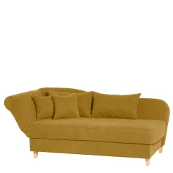 Wohnen Sofas<Recamiere in Gelb Velours mit Buche - Lachea
