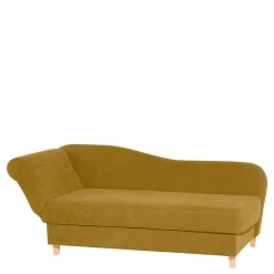 Wohnen Sofas<Recamiere in Gelb Velours mit Buche - Lachea