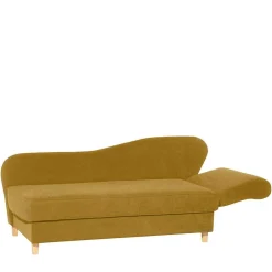 Wohnen Sofas<Recamiere in Gelb Velours mit Buche - Lachea