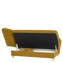 Wohnen Sofas<Recamiere in Gelb Velours mit Buche - Lachea
