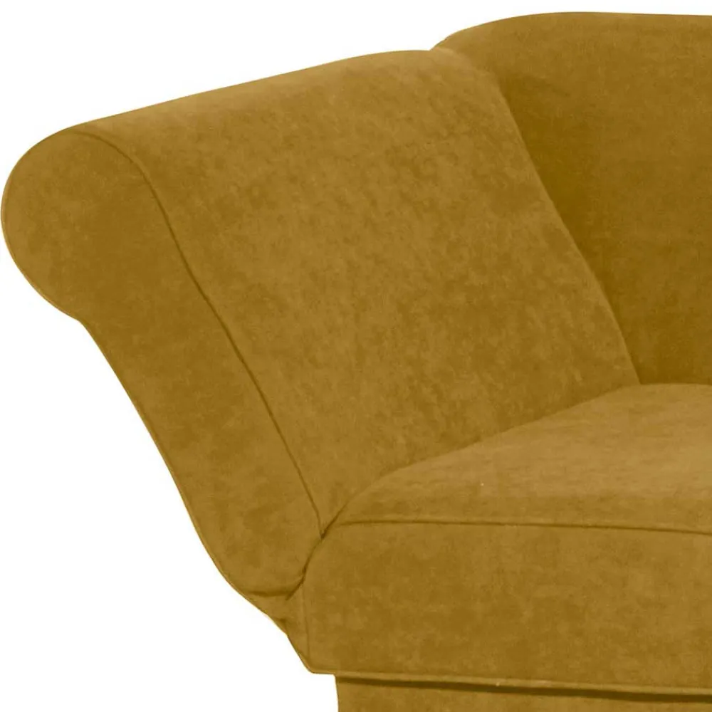 Wohnen Sofas<Recamiere in Gelb Velours mit Buche - Lachea