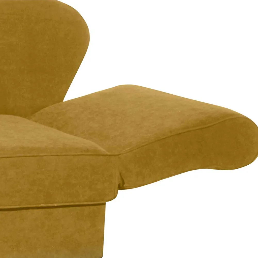 Wohnen Sofas<Recamiere in Gelb Velours mit Buche - Lachea