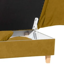 Wohnen Sofas<Recamiere in Gelb Velours mit Buche - Lachea