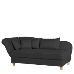 Wohnen Sofas<Recamiere in Schwarz und Buche - Mikana