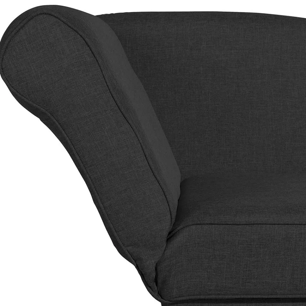 Wohnen Sofas<Recamiere in Schwarz und Buche - Mikana
