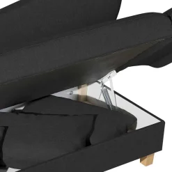 Wohnen Sofas<Recamiere in Schwarz und Buche - Mikana
