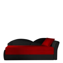 Wohnen Sofas<Recamiere mit Bettfunktion in Rot und Schwarz - Domenicus