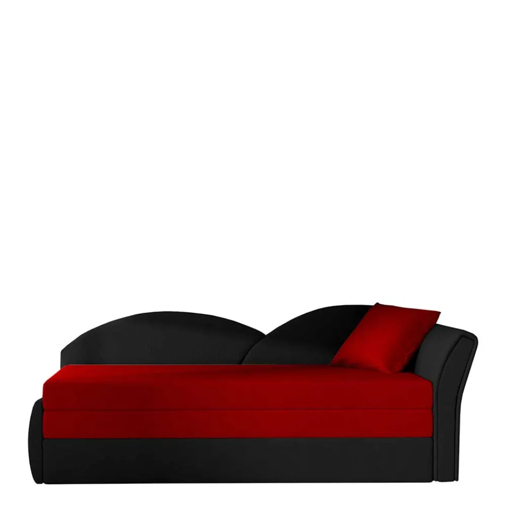 Wohnen Sofas<Recamiere mit Bettfunktion in Rot und Schwarz - Domenicus