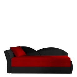 Wohnen Sofas<Recamiere mit Bettfunktion in Rot und Schwarz - Domenicus
