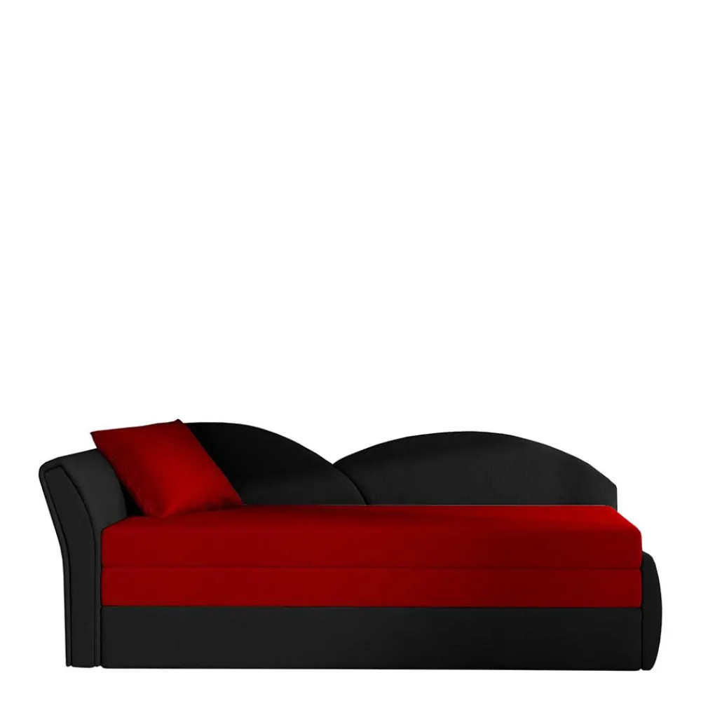 Wohnen Sofas<Recamiere mit Bettfunktion in Rot und Schwarz - Domenicus