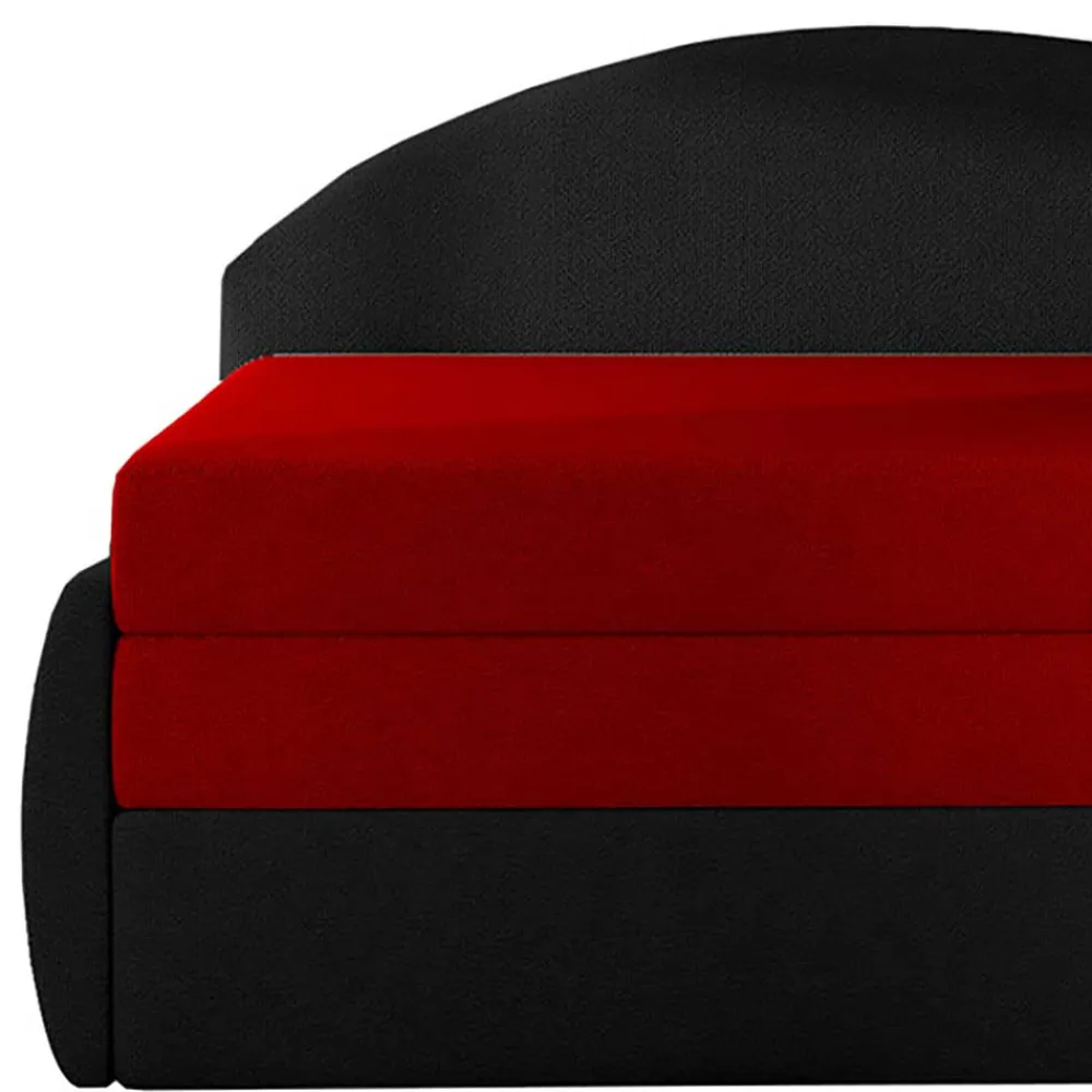 Wohnen Sofas<Recamiere mit Bettfunktion in Rot und Schwarz - Domenicus