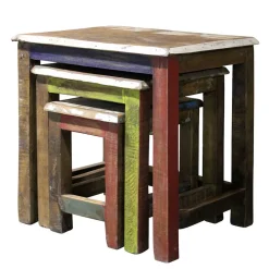 Wohnen Tische<Recyclingholz Dreisatztisch Shabby Style - Joe (dreiteilig)
