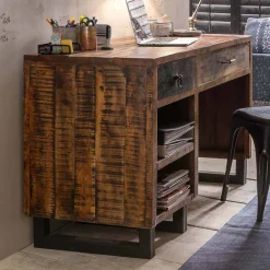 Wohnen Tische<Recyclingholz Schreibtisch 120x50 cm - Bahiro