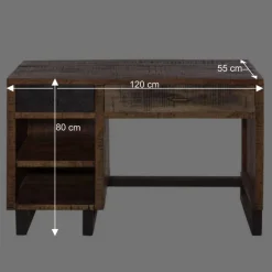 Wohnen Tische<Recyclingholz Schreibtisch 120x50 cm - Bahiro