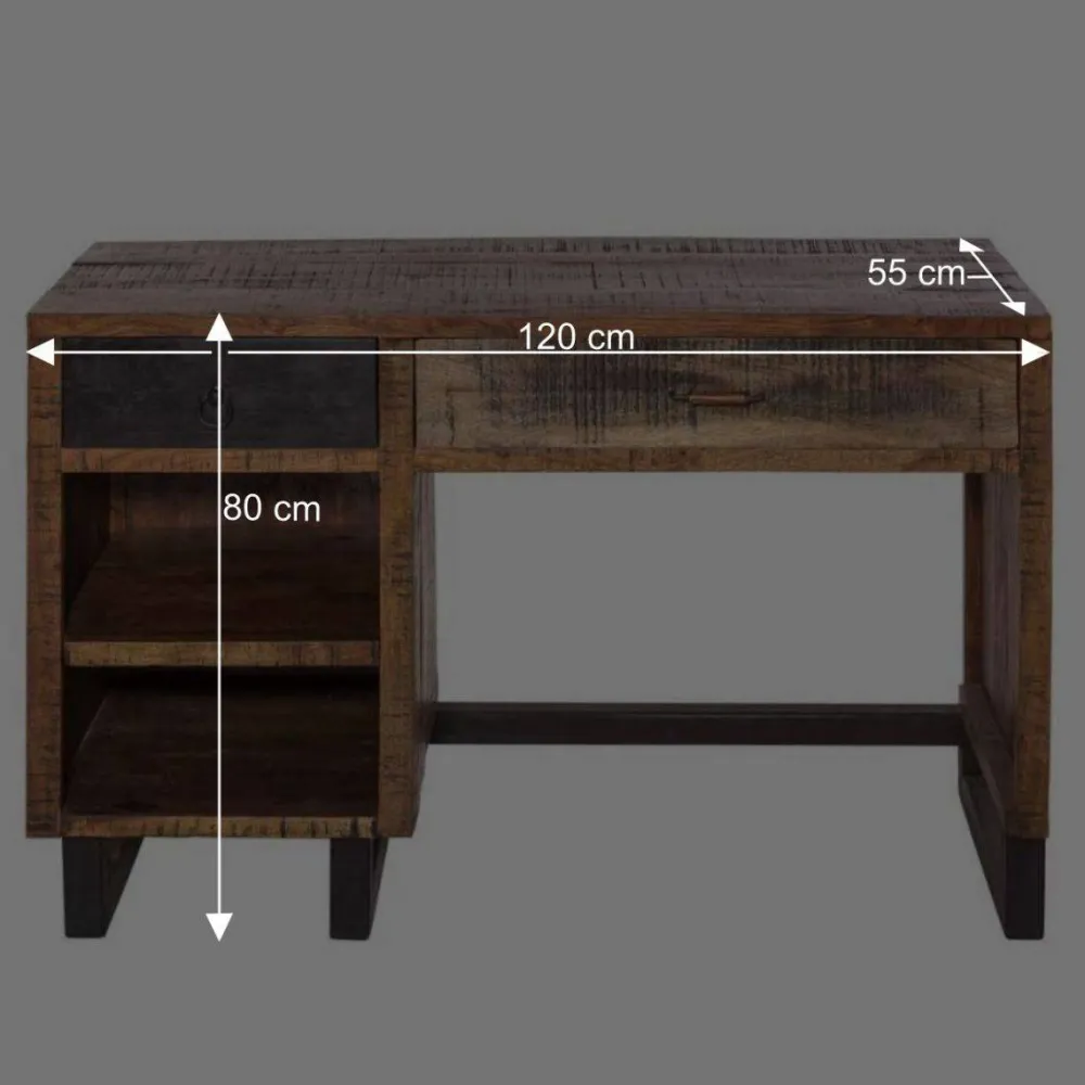 Wohnen Tische<Recyclingholz Schreibtisch 120x50 cm - Bahiro