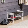 Wohnen Regale<Regal für Schuhe in Weiß & Edelstahl - Gorfu