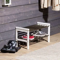 Wohnen Regale<Regal für Schuhe in Weiß & Edelstahl - Gorfu