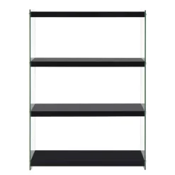 Wohnen Regale<Regal in Hochglanz Schwarz & Transparent - Viverone