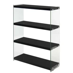 Wohnen Regale<Regal in Hochglanz Schwarz & Transparent - Viverone