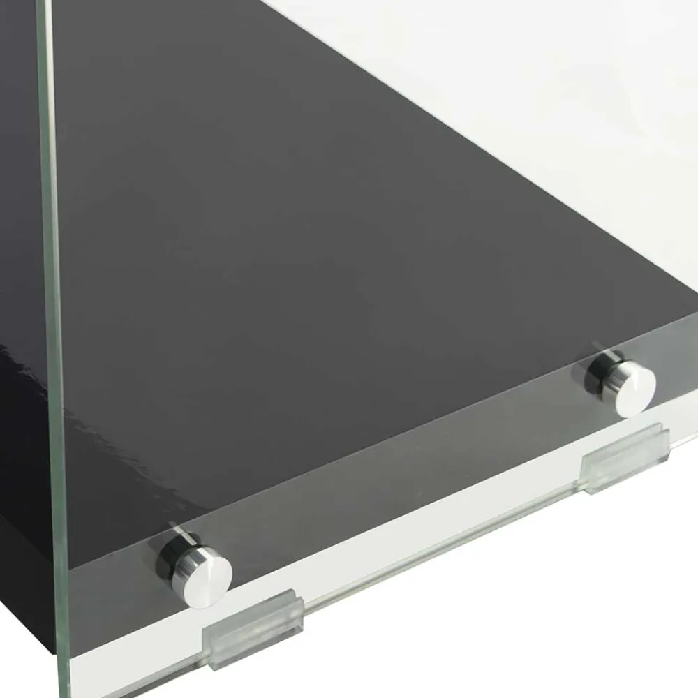 Wohnen Regale<Regal in Hochglanz Schwarz & Transparent - Viverone
