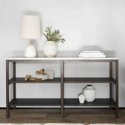 Wohnen Regale<Regal mit Travertin Deckplatte in Beige - Thani