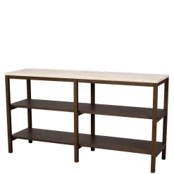 Wohnen Regale<Regal mit Travertin Deckplatte in Beige - Thani