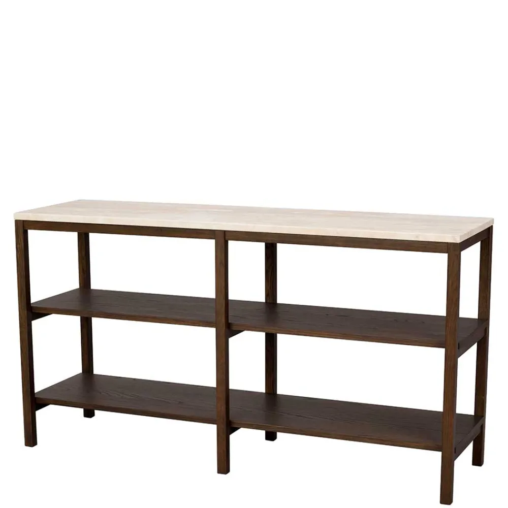 Wohnen Regale<Regal mit Travertin Deckplatte in Beige - Thani