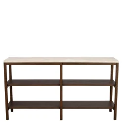 Wohnen Regale<Regal mit Travertin Deckplatte in Beige - Thani