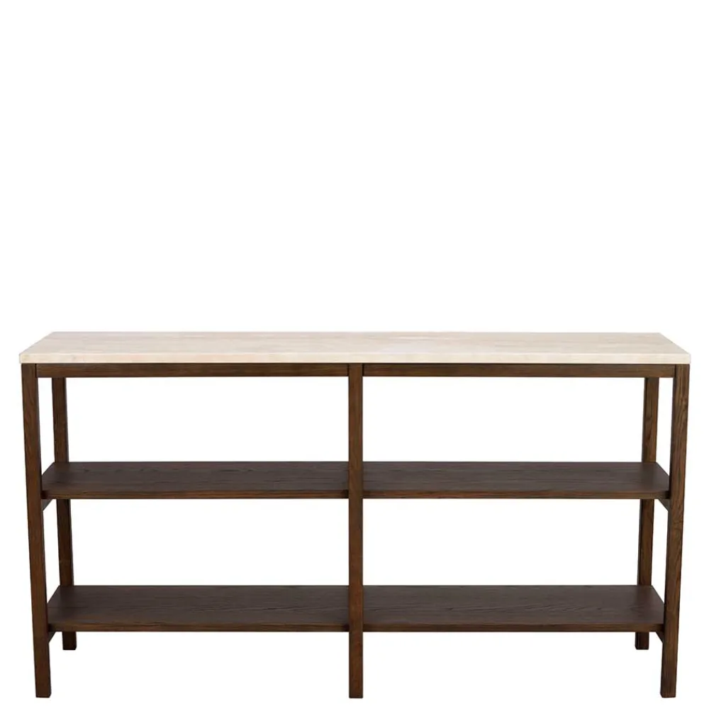 Wohnen Regale<Regal mit Travertin Deckplatte in Beige - Thani