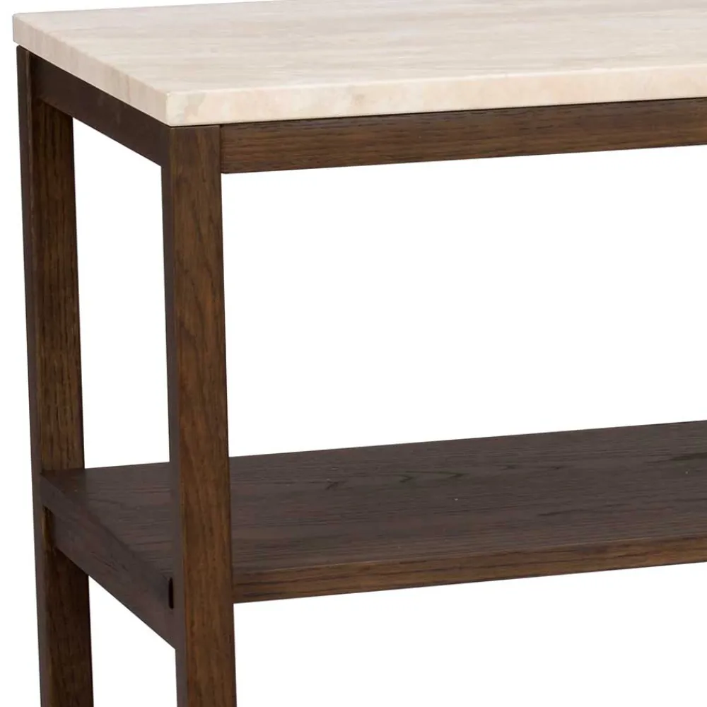 Wohnen Regale<Regal mit Travertin Deckplatte in Beige - Thani